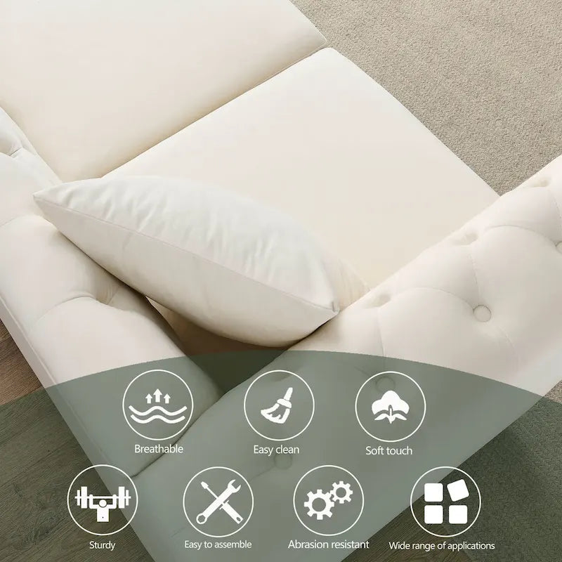 Classic Button-Tufted 3-Seater Sofa for Living Room