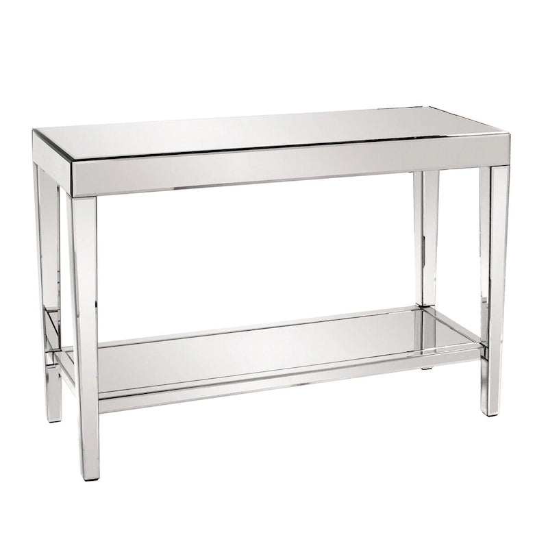 Allan Andrews Mirrored Console Table with Bottom Shelf