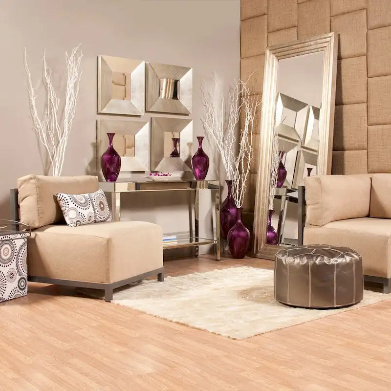 Allan Andrews Mirrored Console Table with Bottom Shelf