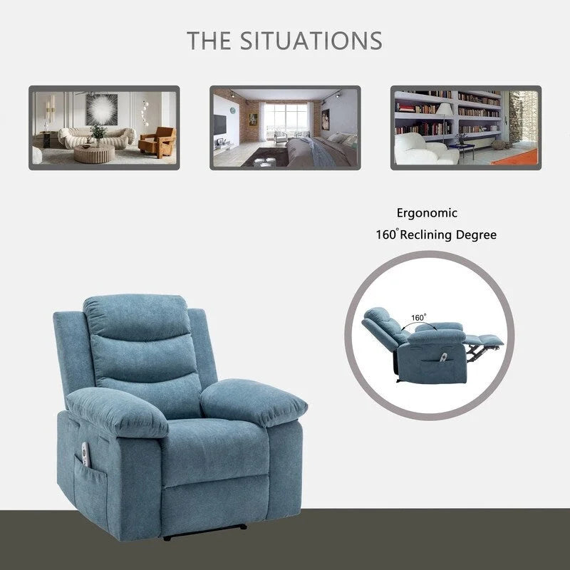 Power Recliner with Adjustable Massage Function and Heating System