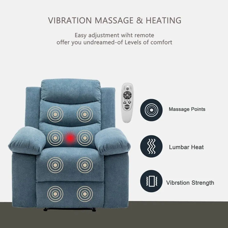 Power Recliner with Adjustable Massage Function and Heating System