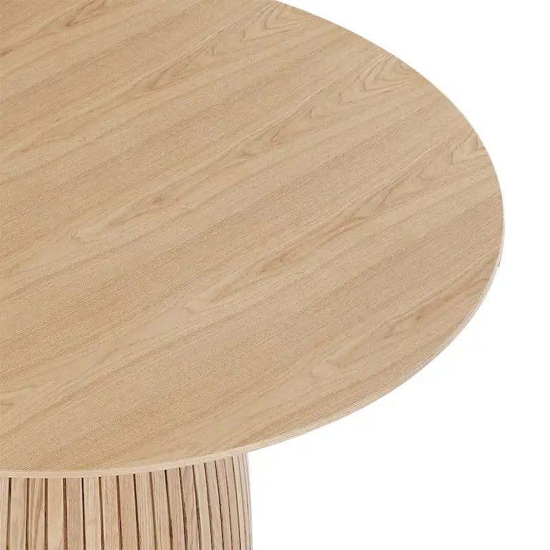 Round Dining Table with Wood Finish