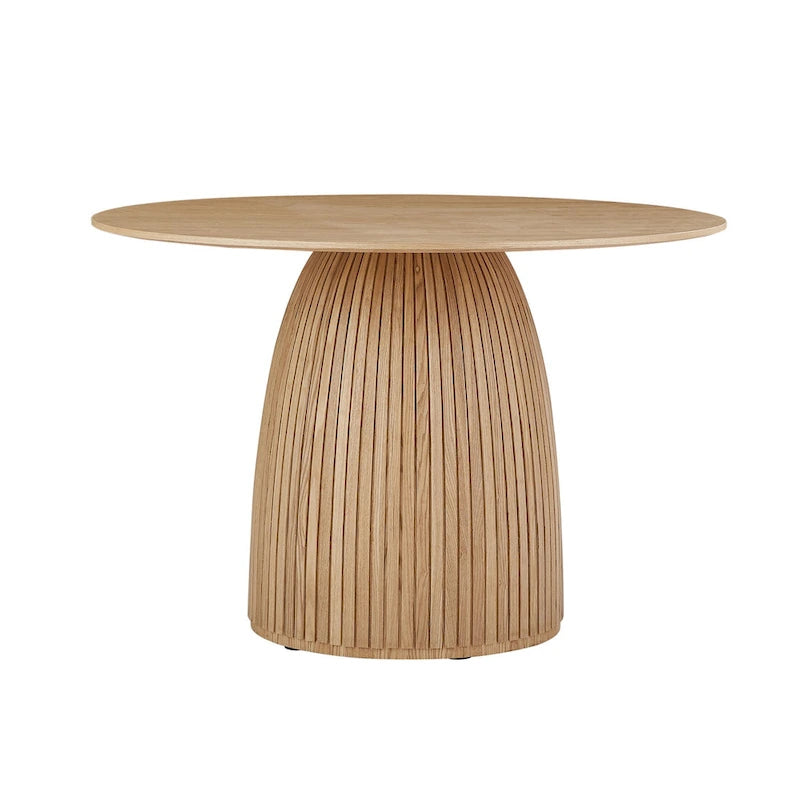 Round Dining Table with Wood Finish