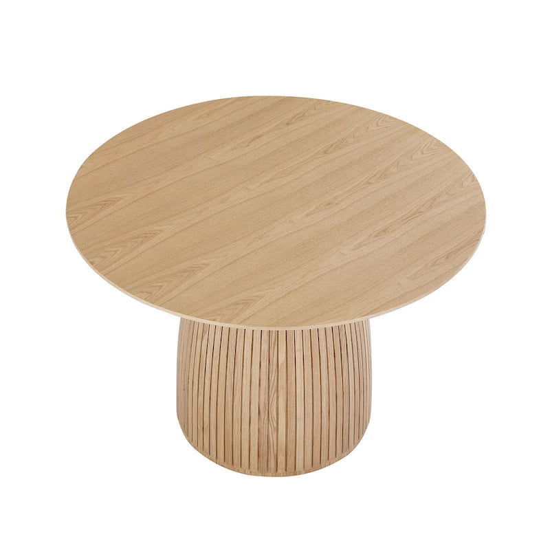Round Dining Table with Wood Finish