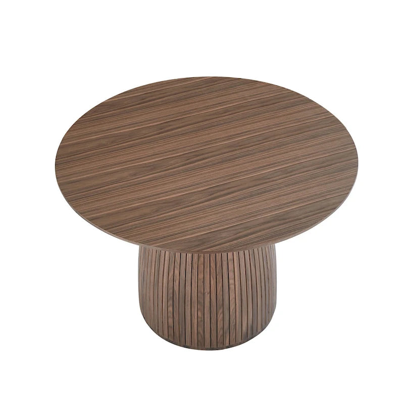 Round Dining Table with Wood Finish