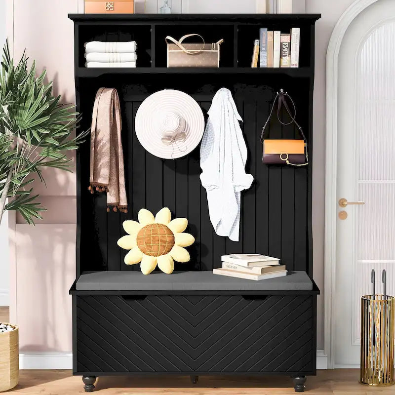 Merax 4-in-1 Entryway Hall Tree with Storage Bench